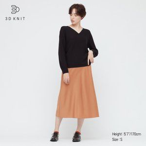 UNIQLO 3D Knit Cotton Sweater, Black, Med